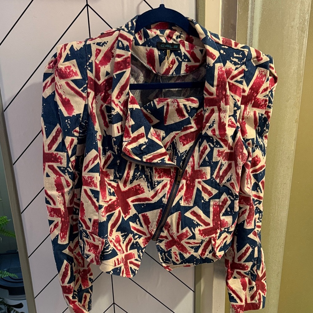 Women's Union Jack Jacket - Red and Blue - Cals